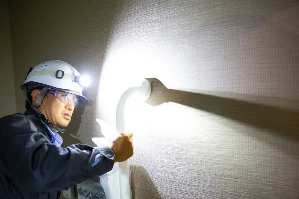 作業風景(トイレ確認)