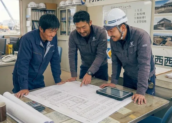 職長さんと打合せの様子