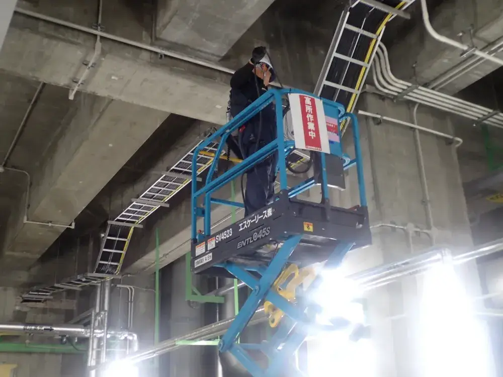 水処理施設での内線工事